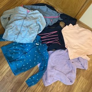 6 GIRLS size medium and 7/8 hoodie lot NIKE, CAT AND JACK, and ART CLASS